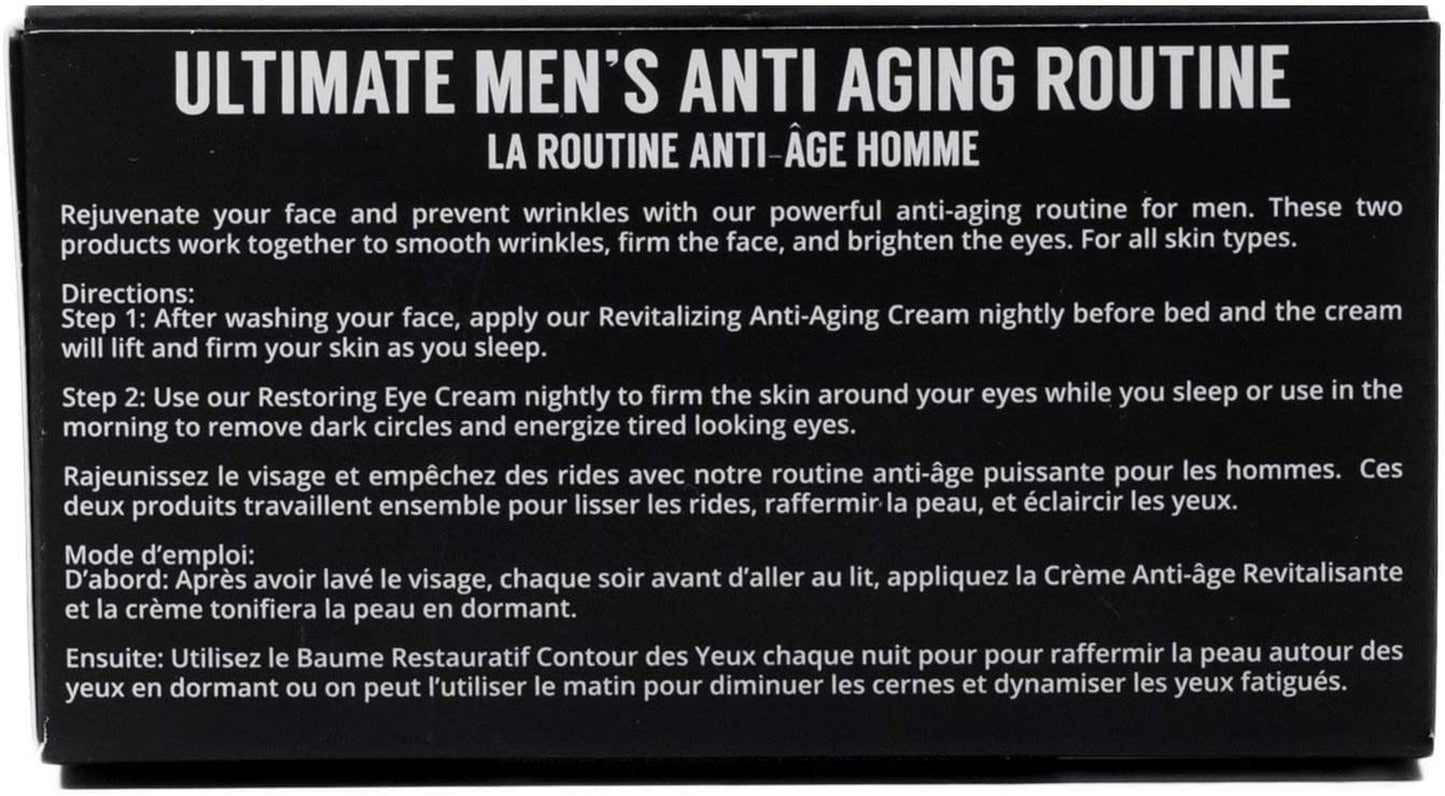 Brickell Men'S Ultimate Anti-Aging Routine, Anti-Wrinkle Night Face Cream and Eye Cream to Reduce Puffiness, Wrinkles, Dark Circles, under Eye Bags, Natural and Organic, Unscented