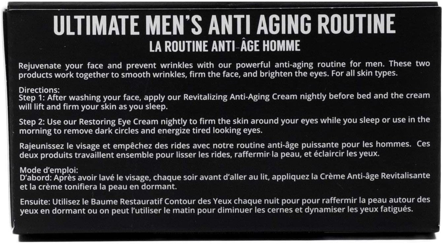 Brickell Men'S Ultimate Anti-Aging Routine, Anti-Wrinkle Night Face Cream and Eye Cream to Reduce Puffiness, Wrinkles, Dark Circles, under Eye Bags, Natural and Organic, Unscented